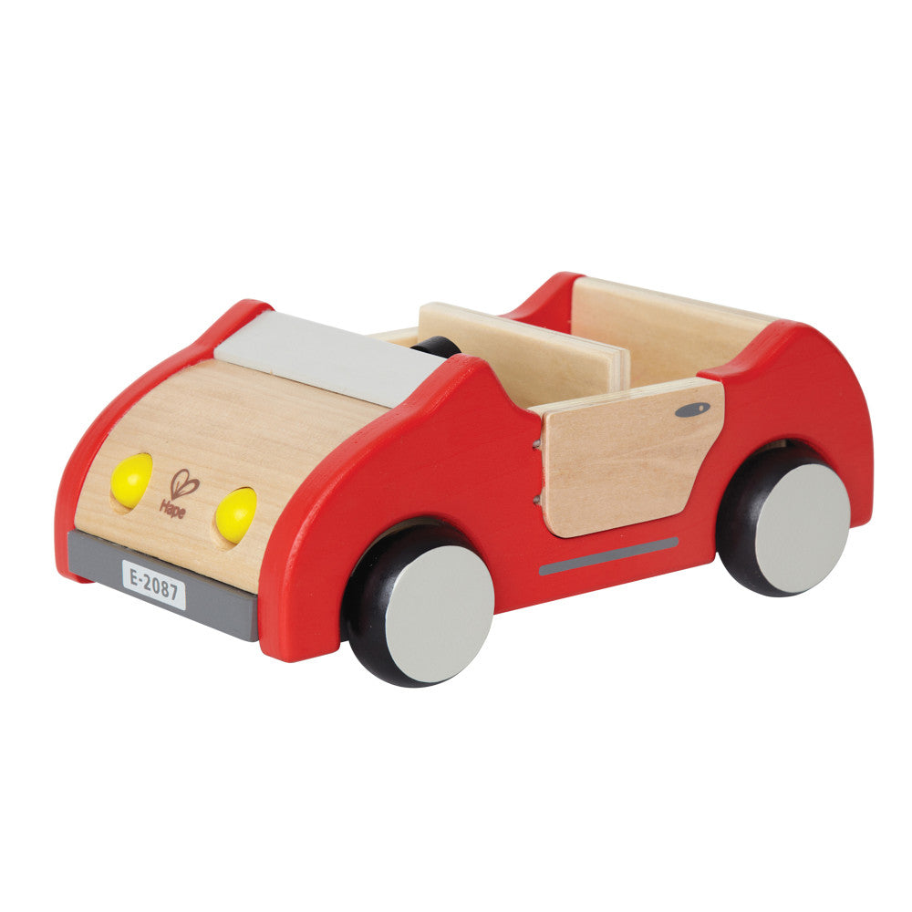 Hape Red Wooden Dollhouse Family Car Toy for Kids, Ages 3+