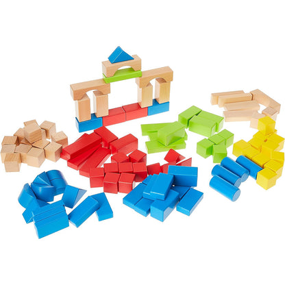 Hape: Build Up & Away Blocks - 100 pcs - Assorted Wooden Set