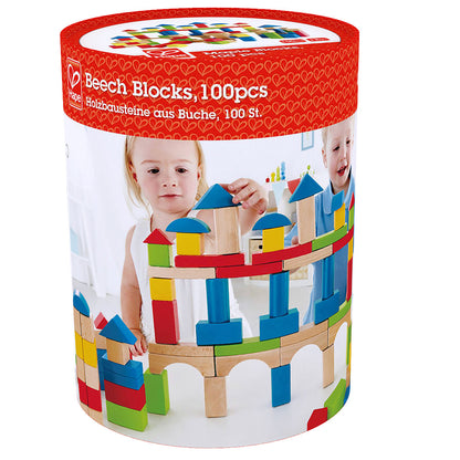 Hape: Build Up & Away Blocks - 100 pcs - Assorted Wooden Set