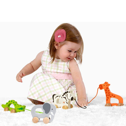 Hape: Push & Pull Elephant - Gray - Wooden Toy