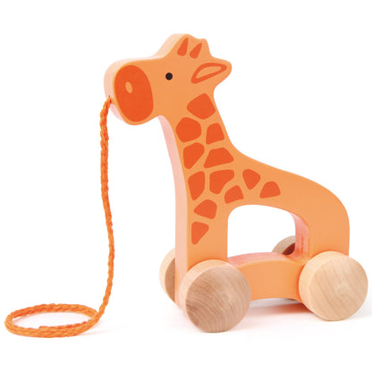 Hape: Push & Pull Giraffe - Orange - Wooden Toy