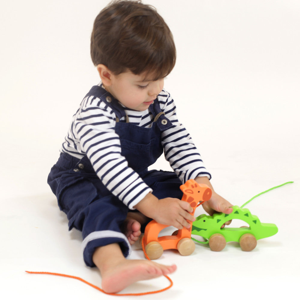 Hape: Push & Pull Giraffe - Orange - Wooden Toy