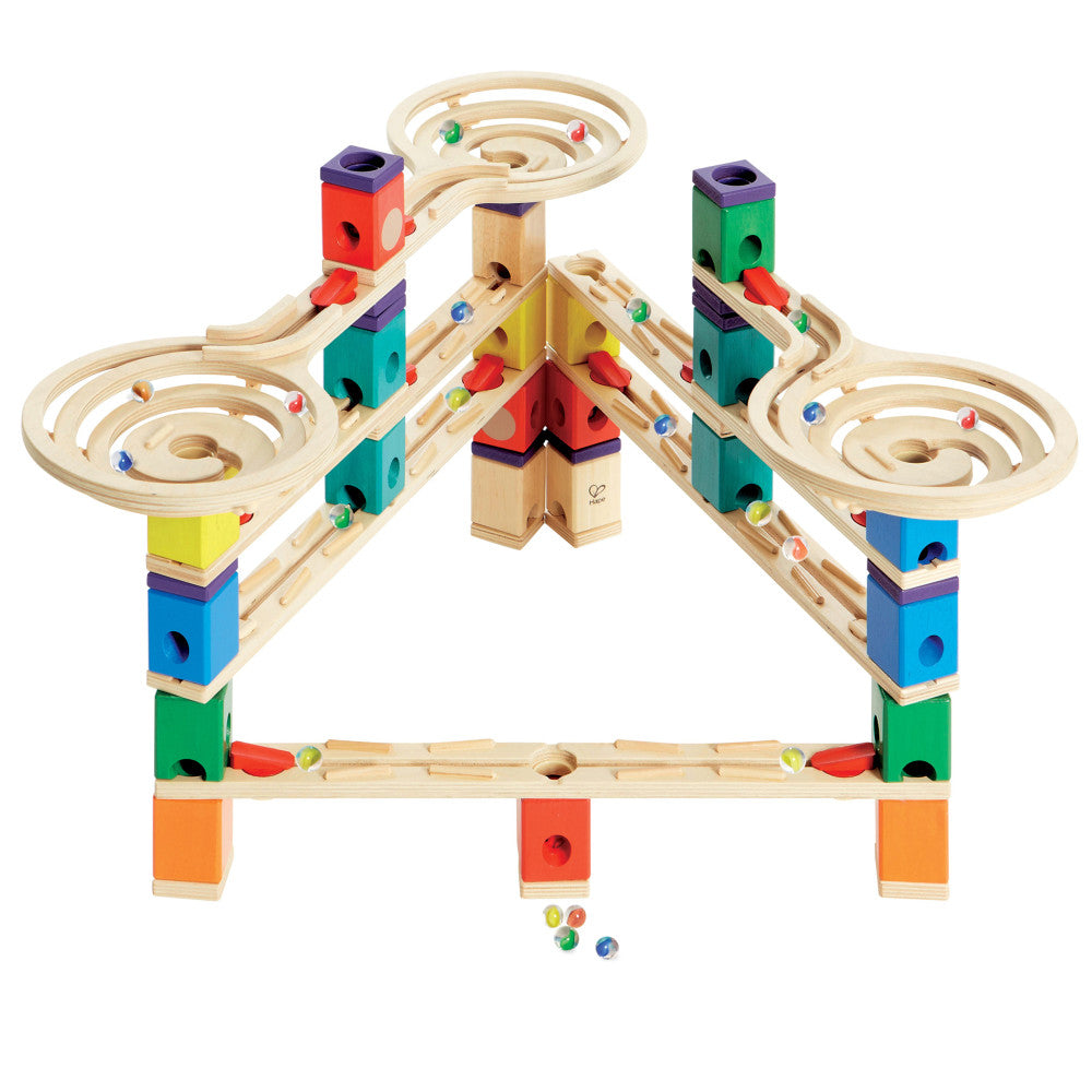 Hape Quadrilla Vertigo Wooden Marble Run Set - 134 Pieces, Educational Toy for Ages 4+