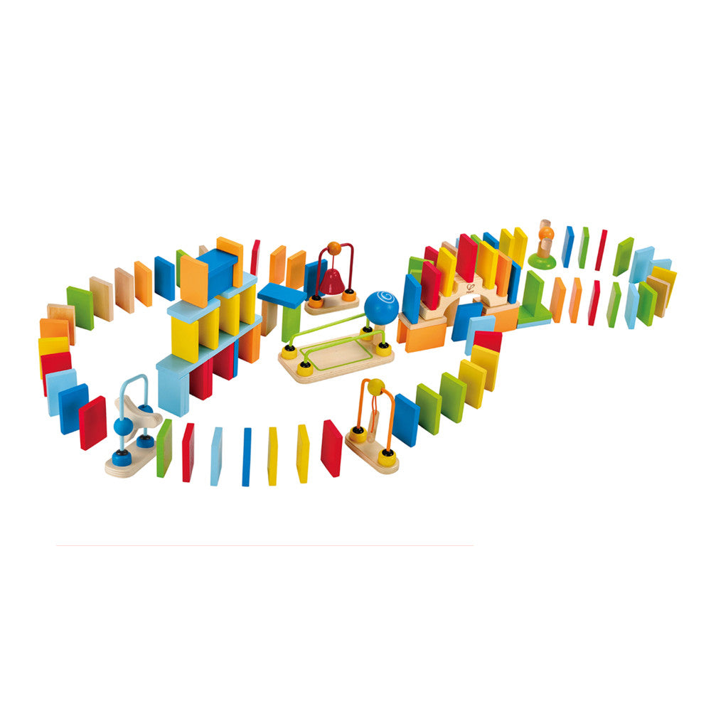 Hape Dynamo Wooden Domino Set - 107-Piece Colorful Interactive Playset