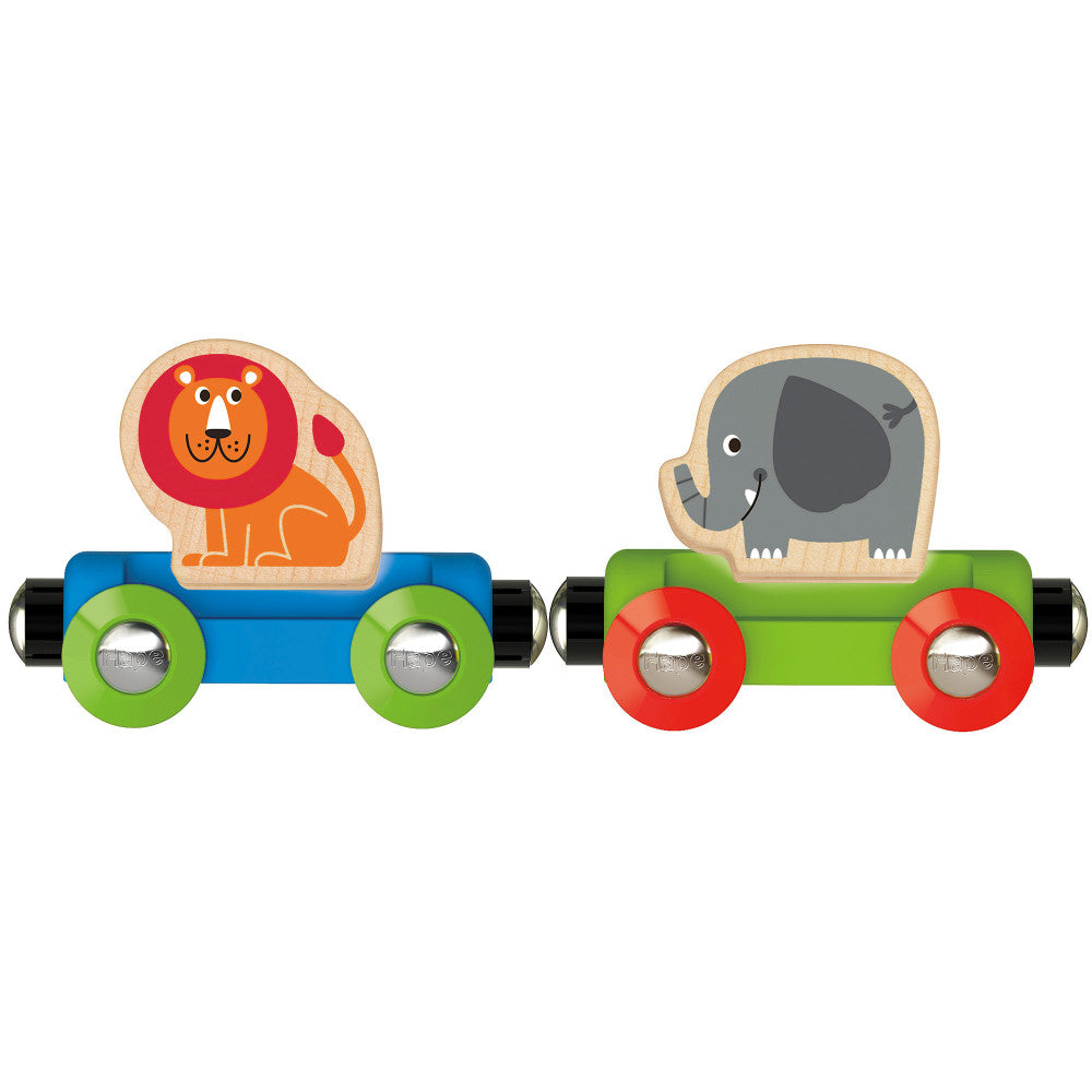 Hape: Jungle Journey Train - 3 Magnetic Linking Toy Trains