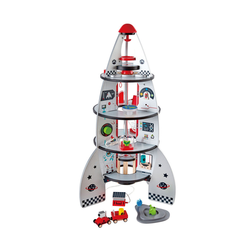 Hape Four-Stage Rocket Ship Playset - Space Exploration Toy with Accessories