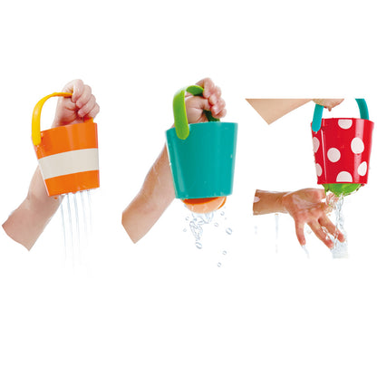 Hape Happy Buckets Set - Colorful Toddler Water Play Toys