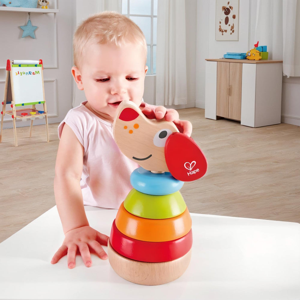 Hape: Pepe Sound Stacker - 6pc Wooden Puppy Toy