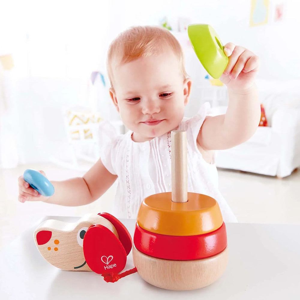 Hape: Pepe Sound Stacker - 6pc Wooden Puppy Toy