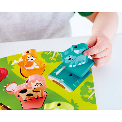 Hape: Farmyard Sound Puzzle - 7pc Wooden Sound Effect Puzzle