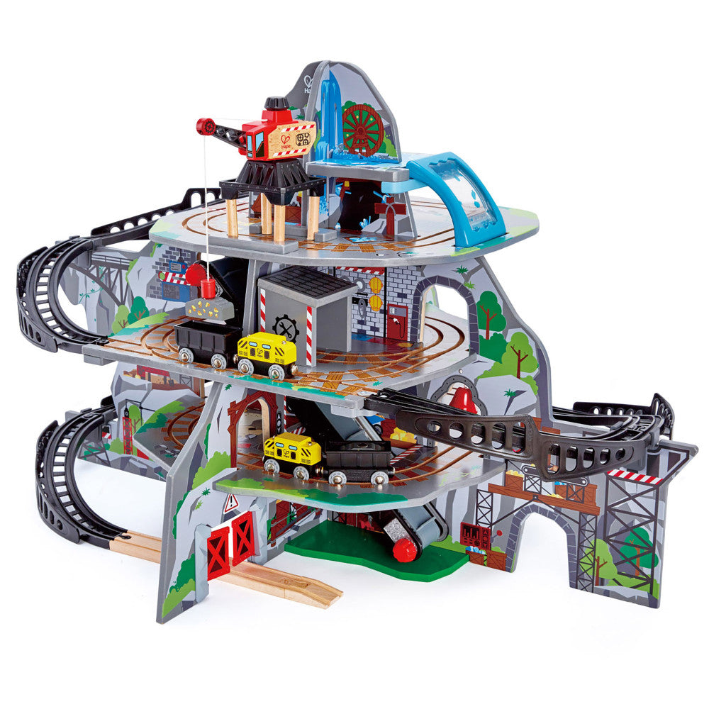 Hape Railway Mighty Mountain Mine Set - Deluxe Wooden Train Adventure Playset for Kids, Ages 3+