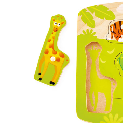 Hape: Peg Puzzle: Jungle - 10pc Wooden Puzzle