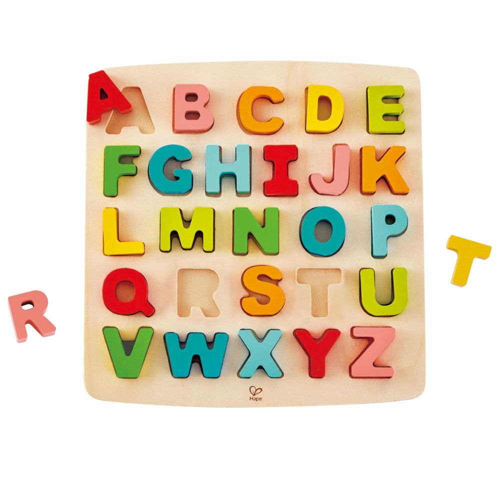 Hape Alphabet Blocks - 27-Piece Educational Wooden Learning Puzzle