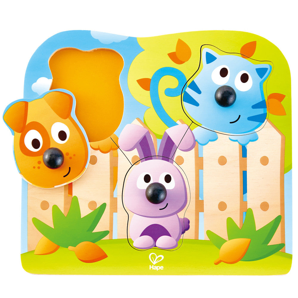 Hape: Big Nose Puzzle: Pet - 4 Piece Wooden Puzzle Toy