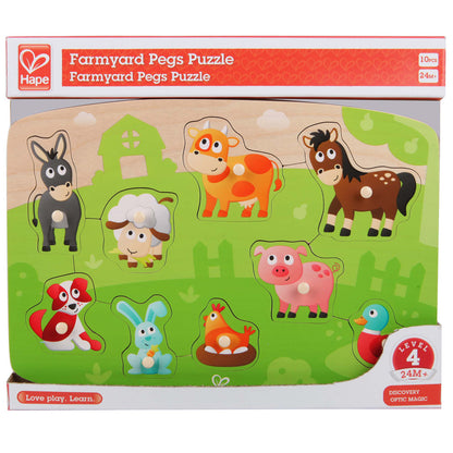 Hape: Peg Puzzle: Farmyard - 10pc Wooden Puzzle