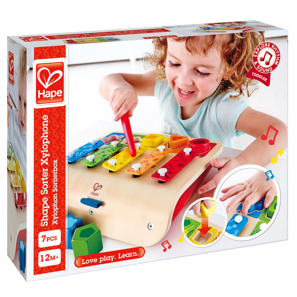 Hape: Shape Sorter Xylophone - Wooden Multifunctional Instrument Toy