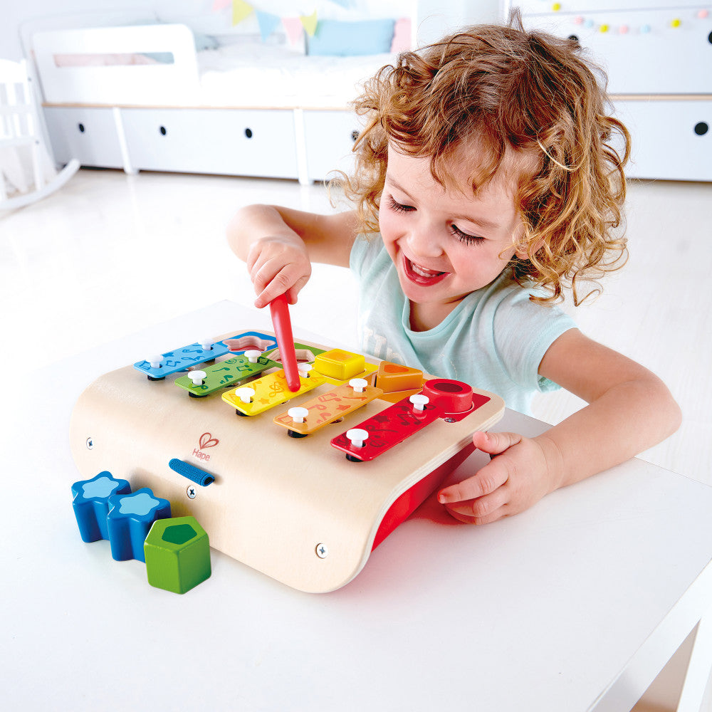 Hape: Shape Sorter Xylophone - Wooden Multifunctional Instrument Toy