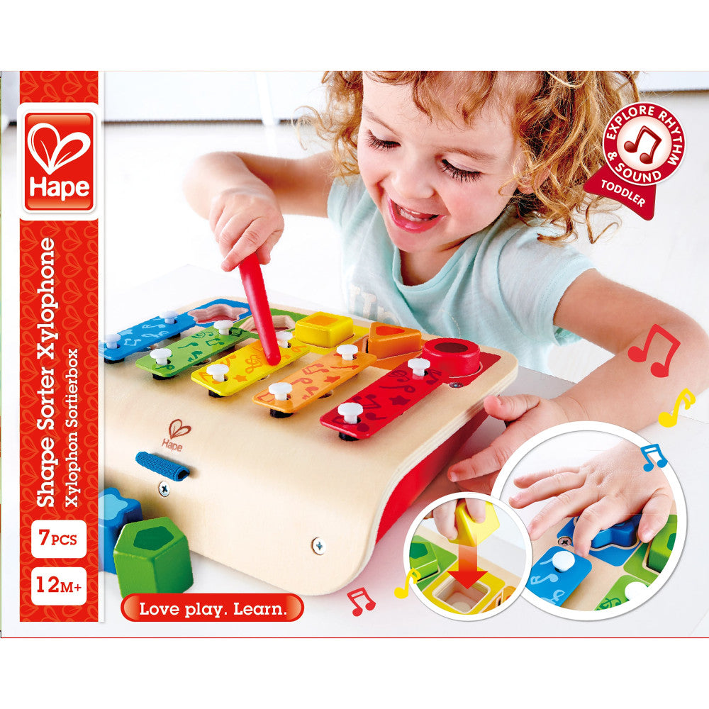 Hape: Shape Sorter Xylophone - Wooden Multifunctional Instrument Toy