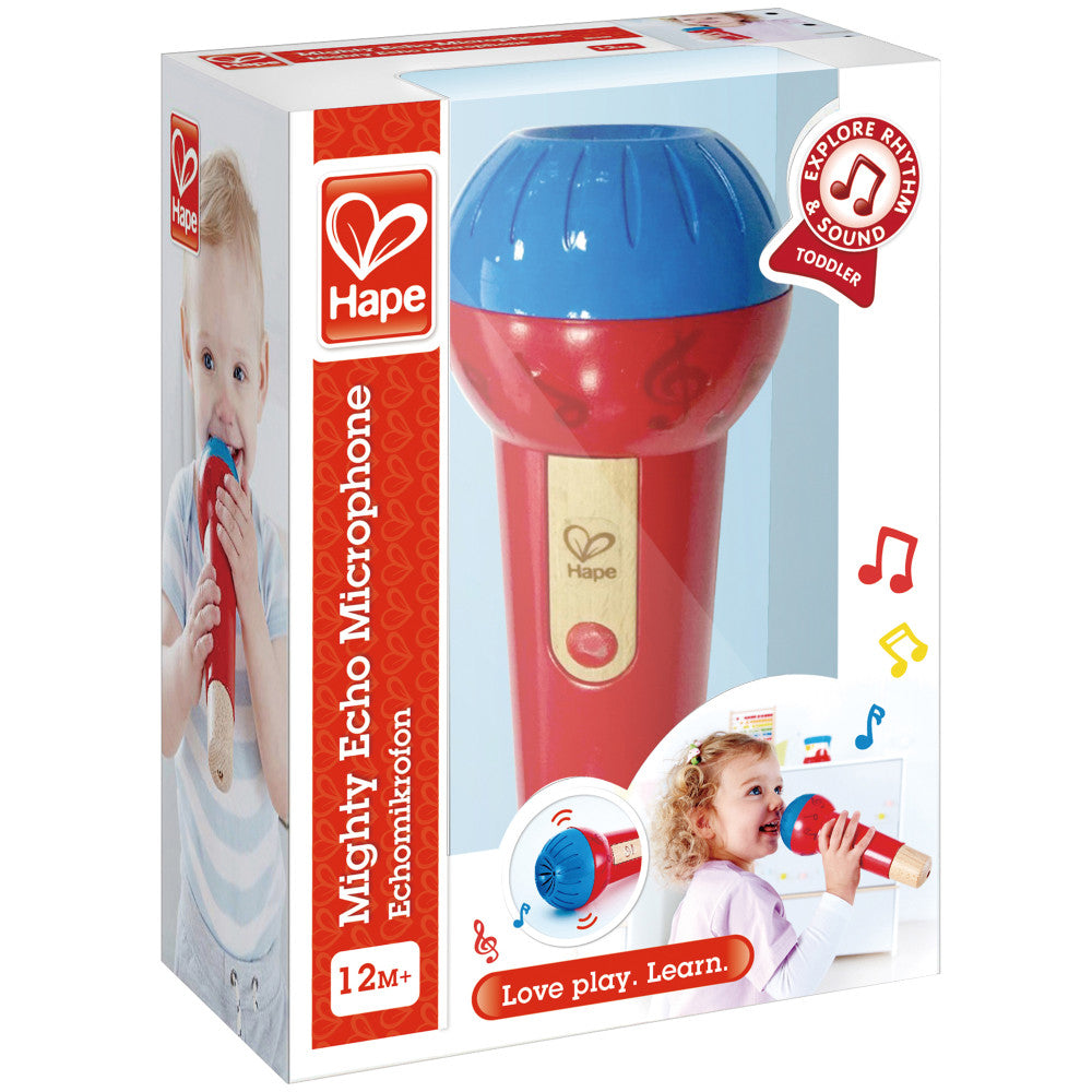 Hape: Mighty Echo Microphone - Red & Blue - Voice Amplifying & Singing Toy