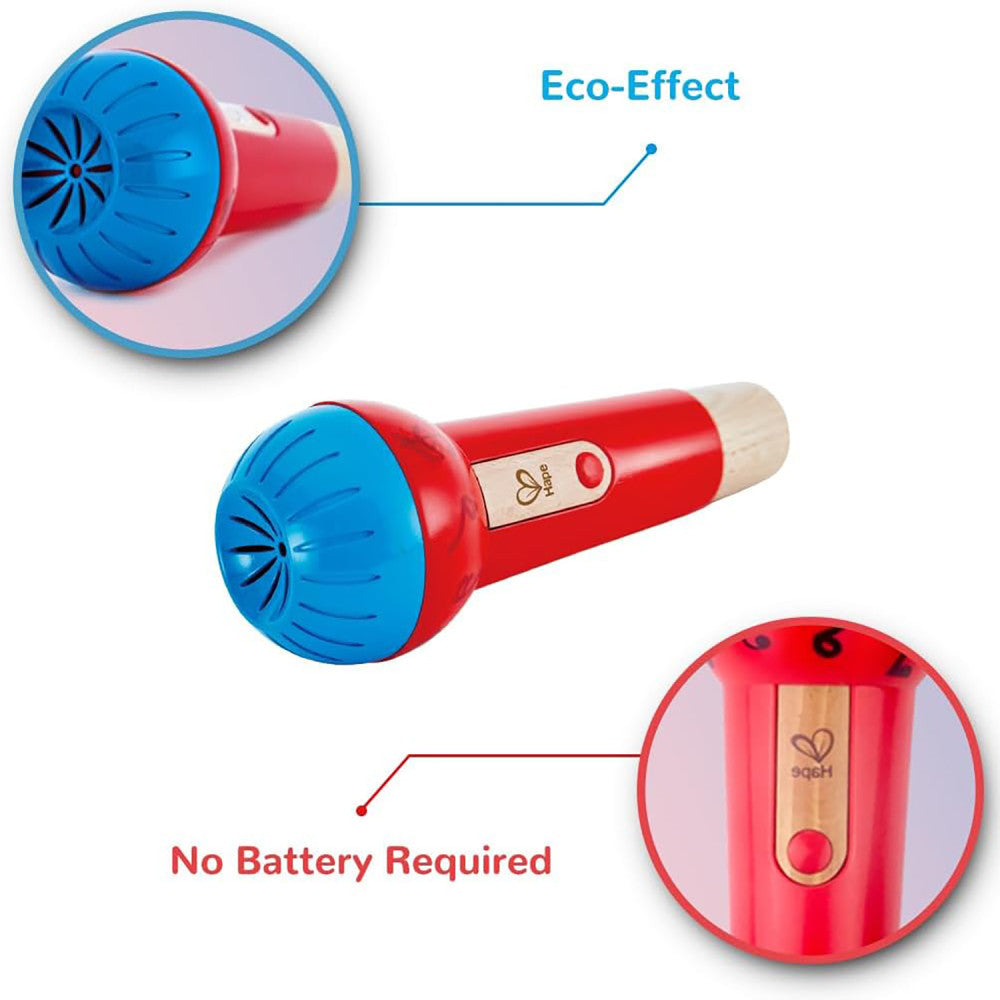 Hape: Mighty Echo Microphone - Red & Blue - Voice Amplifying & Singing Toy