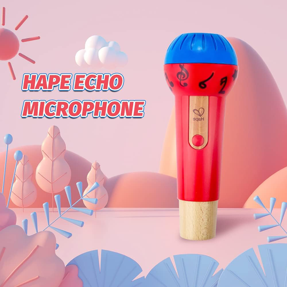 Hape: Mighty Echo Microphone - Red & Blue - Voice Amplifying & Singing Toy