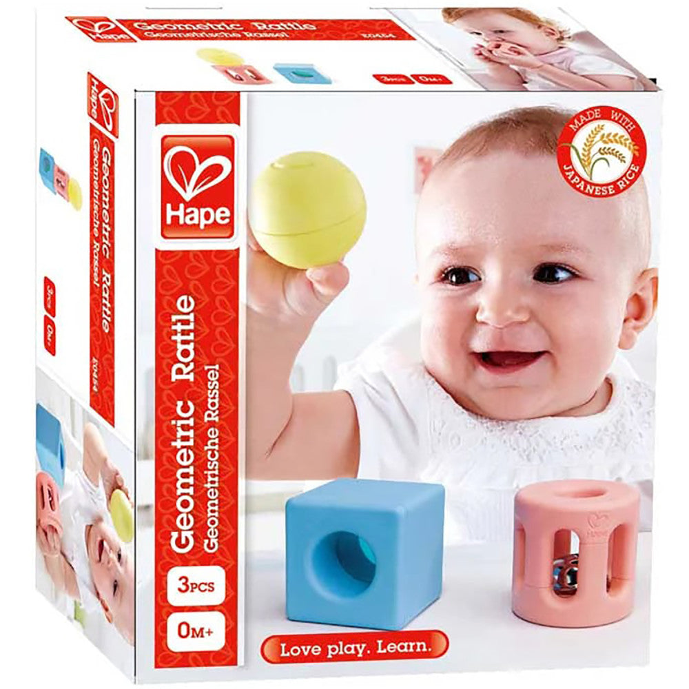 Hape: Geometric Rattle Trio - 3pc Teething & Shake Toy