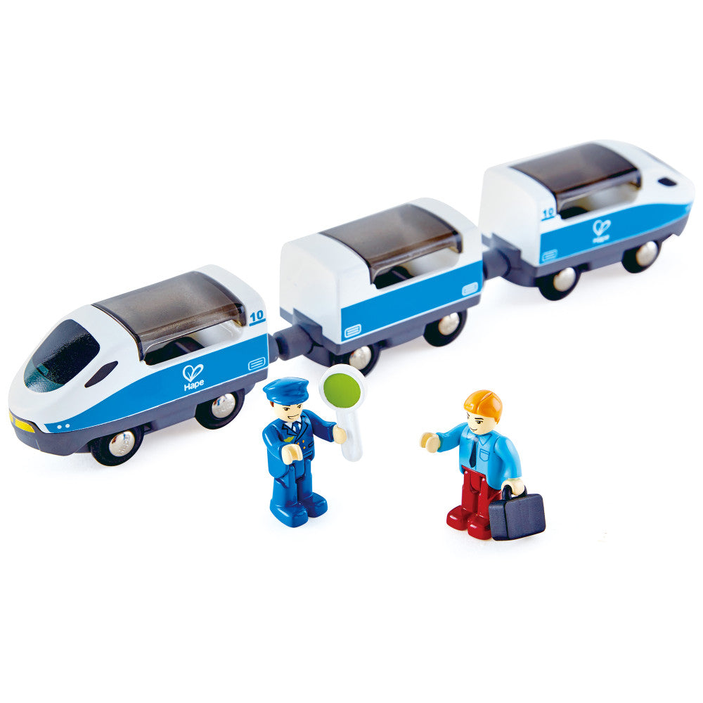 Hape: Intercity Train - Blue & White - Wooden Train Toy Set