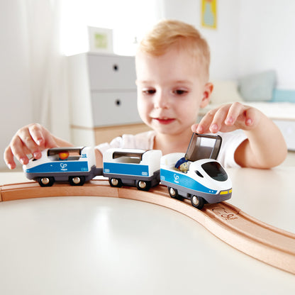 Hape: Intercity Train - Blue & White - Wooden Train Toy Set