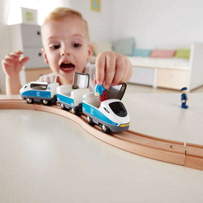 Hape: Intercity Train - Blue & White - Wooden Train Toy Set