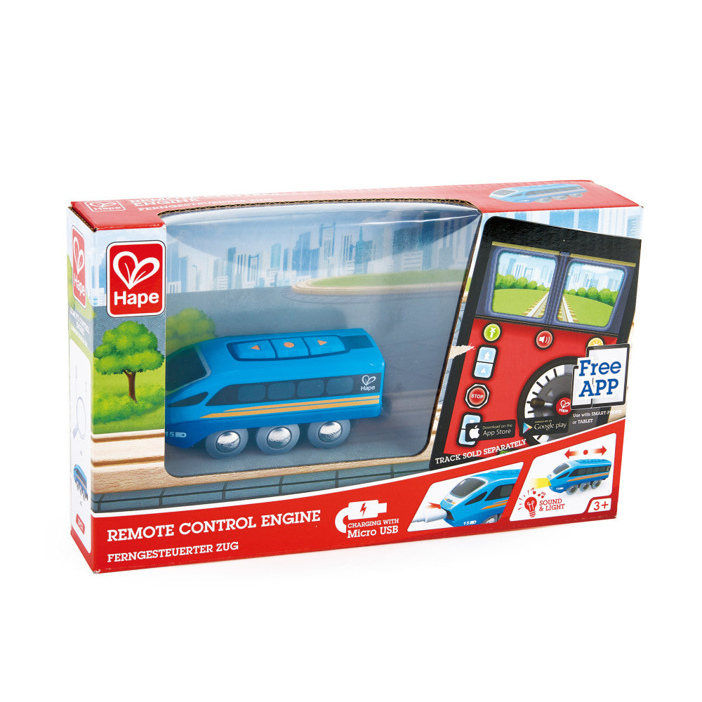 Hape - Remote Control Engine Train - Interactive RC Toy - Blue