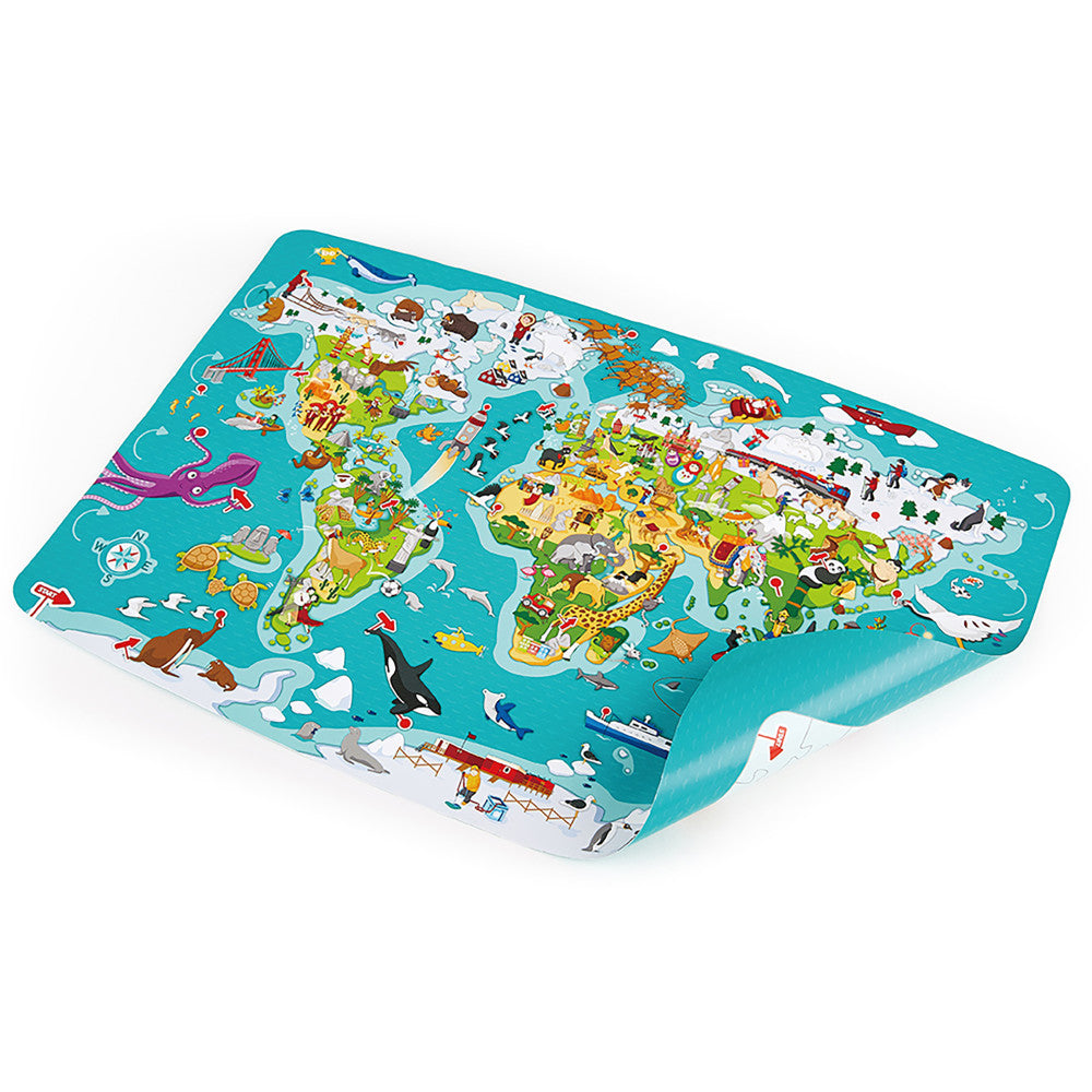 Hape: 2-In-1 World Tour Puzzle & Game - 105pc