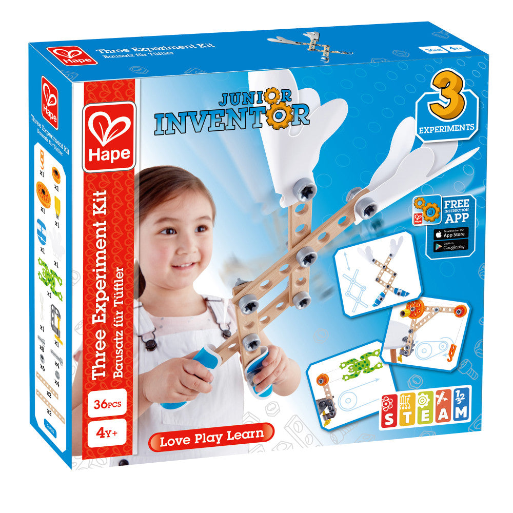 Hape: Junior Inventor: Three Experiment Kit - 36pcs