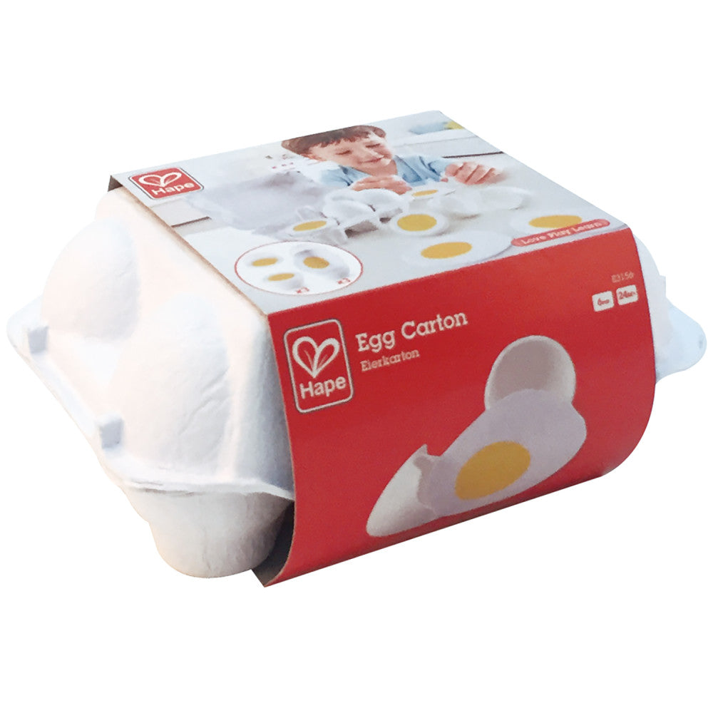 Hape: Egg Carton - 6pc, Take Apart Egg Pieces, Kitchen Food Playset