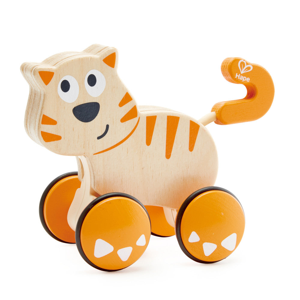 Hape Dante Cat Push & Go - Interactive Wooden Toy