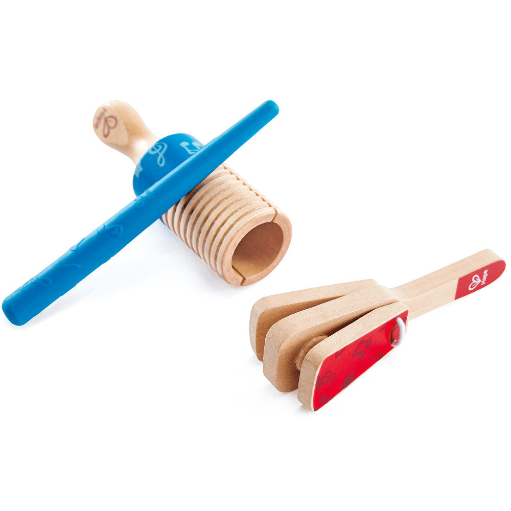 Hape: Percussion Duo - Wooden Clapper & Guiro Hand Musical Instruments