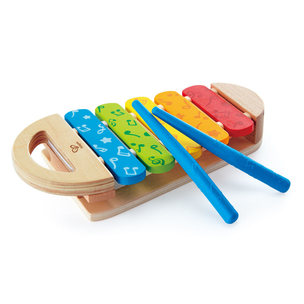 Hape Rainbow Wooden Xylophone - Colorful Musical Instrument Toy for Kids