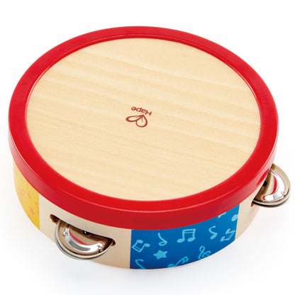 Hape: Tap-Along Tambourine - Wooden Hand Drum & Shaker Toy