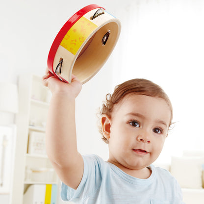 Hape: Tap-Along Tambourine - Wooden Hand Drum & Shaker Toy