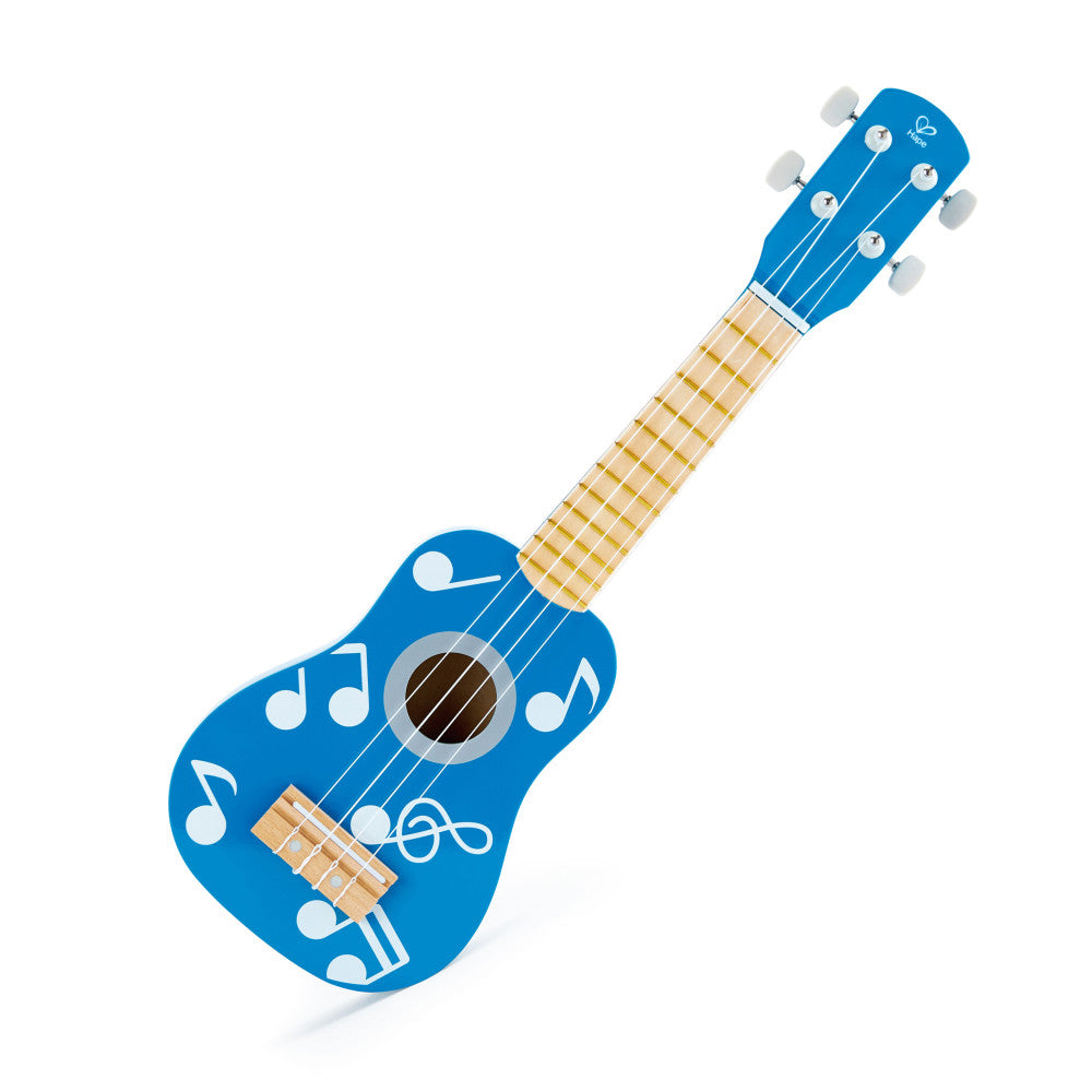 Hape Blue Dot Kid's Wooden Toy Ukulele, 21-Inch Musical Instrument