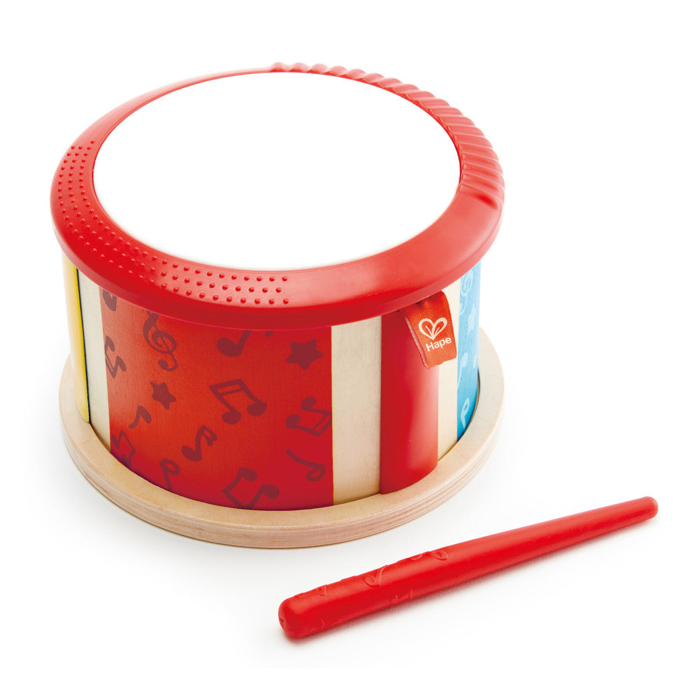 Hape Double-Sided Drum Set for Toddlers - Wooden Musical Instrument