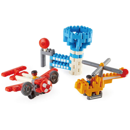 Hape: PolyM: City Airport - 142pc Building Blocks Toy Set w/ Figurines