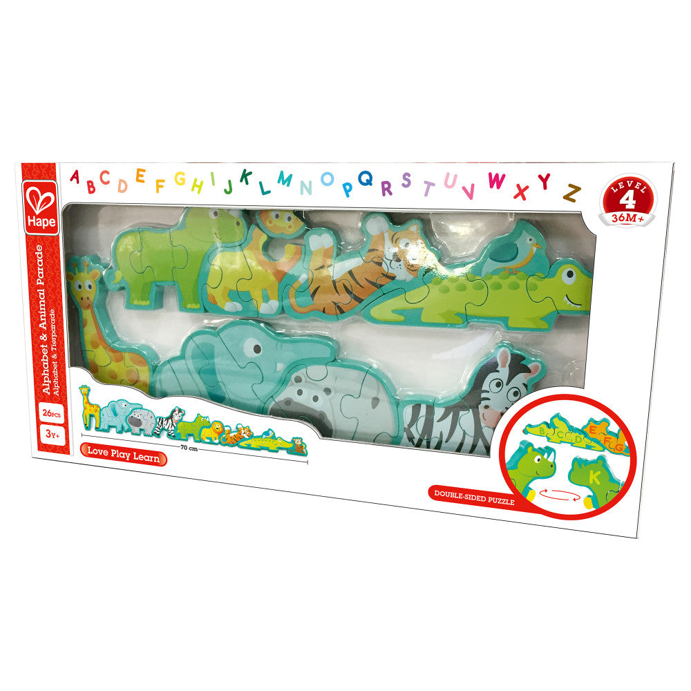 Hape: Alphabet & Animal Parade Puzzle - 26pc, Wooden Toy