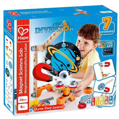 Hape: Junior Inventor: Magnet Science Lab - 34pcs