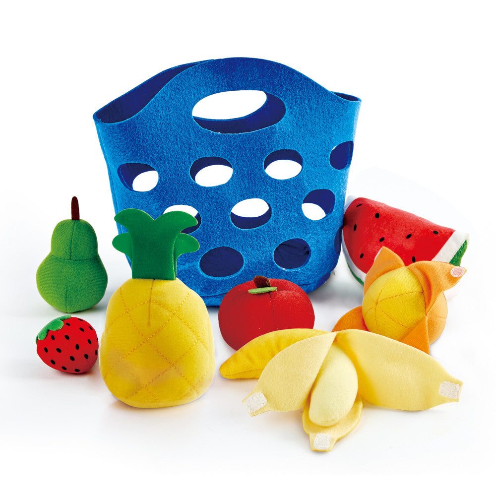 Hape Toddler Fruit Basket Playset - Soft Felt Pieces for Ages 18 mo+