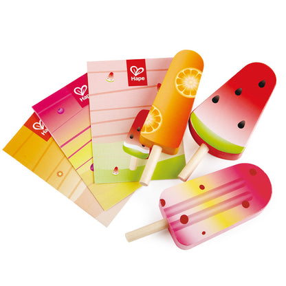 Hape: Perfect Popsicles - 3pc Wooden Toy, Kitchen Food Playset