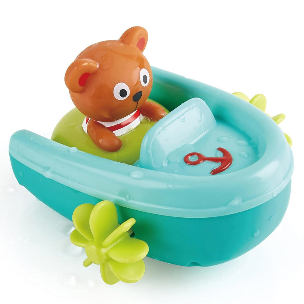 Hape: Tubing Pull-Back Boat - With Teddy Bear Figure Companion