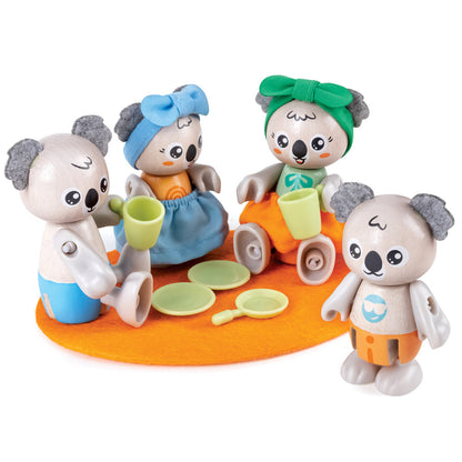 Hape: Koala Family - 4 Animal Articulated Figures, Wooden Toy Miniatures