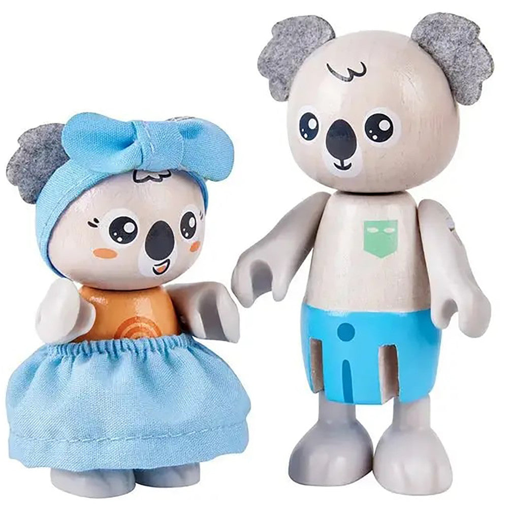 Hape: Koala Family - 4 Animal Articulated Figures, Wooden Toy Miniatures