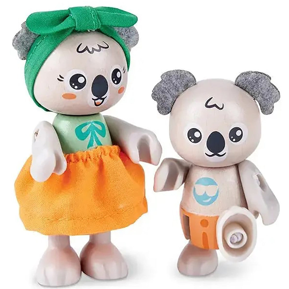 Hape: Koala Family - 4 Animal Articulated Figures, Wooden Toy Miniatures