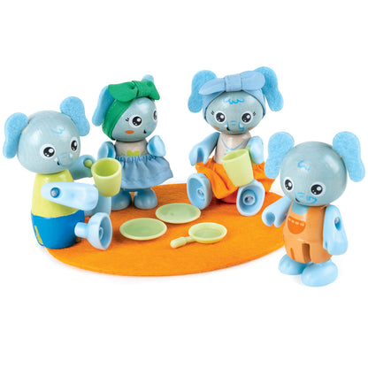 Hape: Wonderland Elephant Family - 4 Animal Articulated Figurines